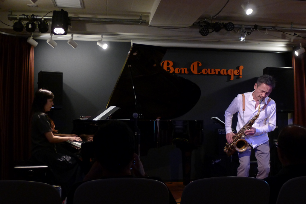 Figure 2: Akane Matsumoto on piano and Makoto Ota on sax in 2023