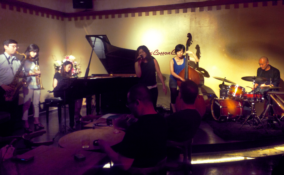 Figure 24: All-night jazz jam session at Cafe Cotton Club with Mogushi-san on drums (July 2016)