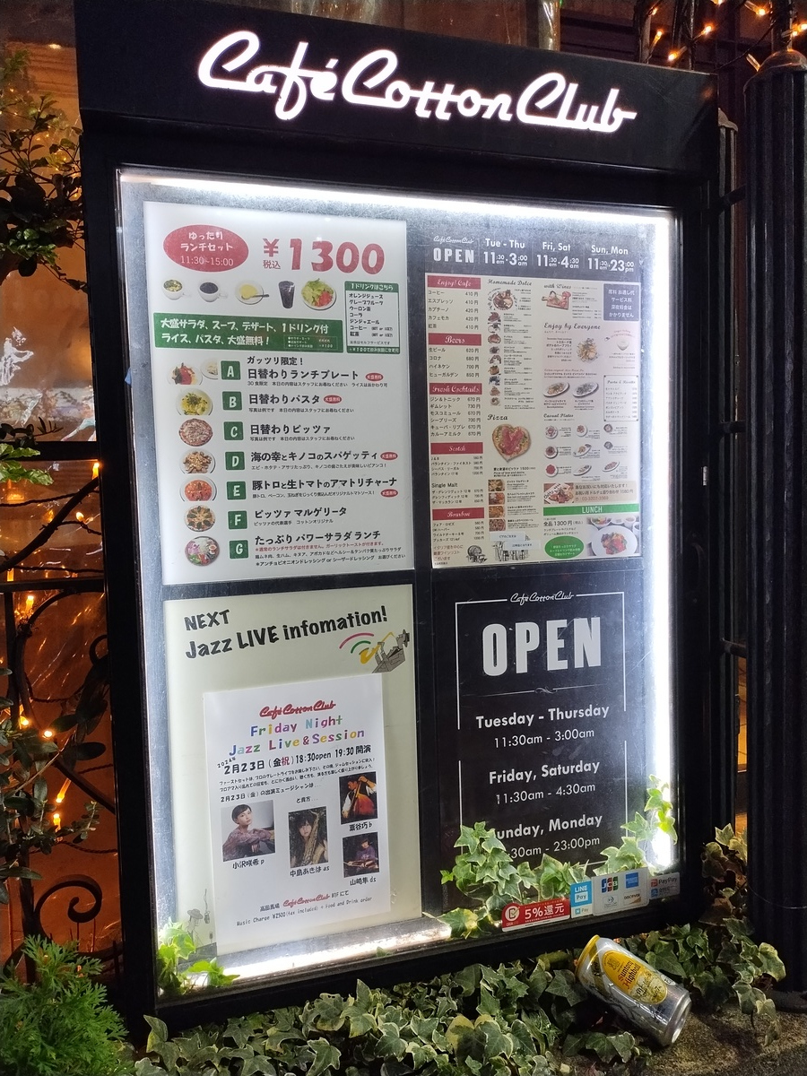 Figure 26: Outside sign at Cafe Cotton Club (February 2024)