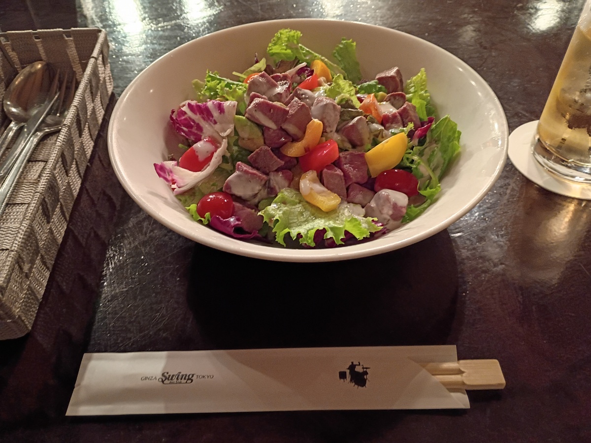 Figure 4: Lighter food options include the roast beef salad at Ginza Swing