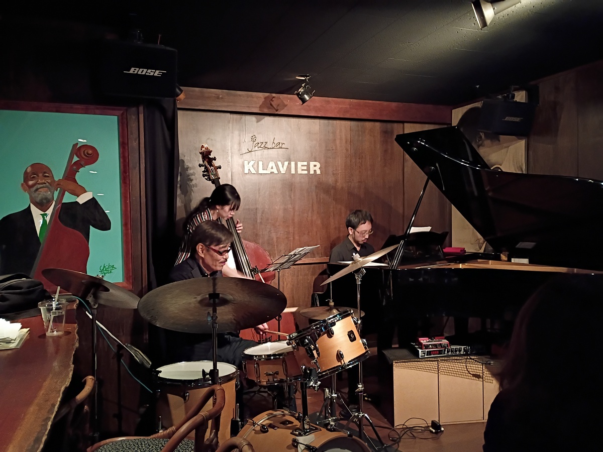 Figure 2: Setsuo Sato (drums) Trio with Masahiro Ishiwata (piano) and Yuki Ito (bass) at Klavier (October 2025)