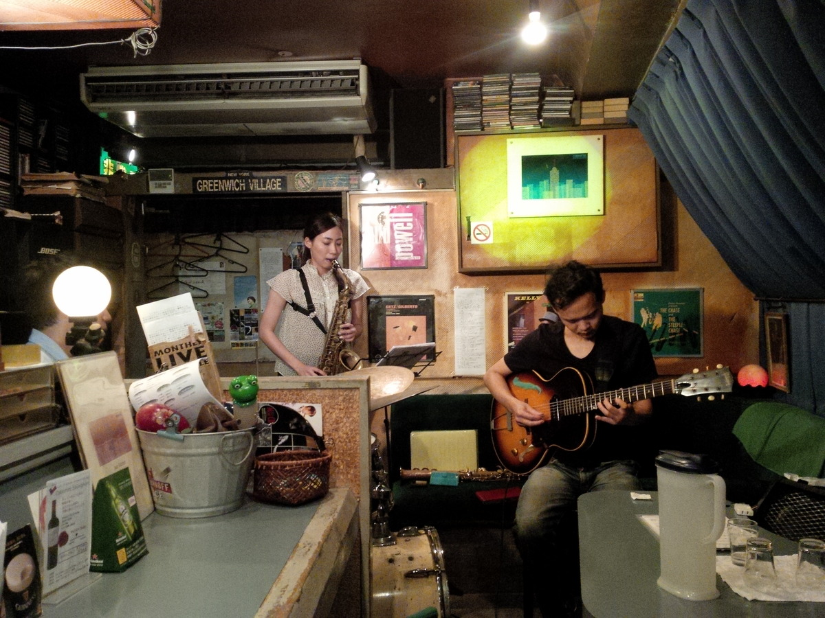 Figure 9: Ryoichiro Masuda (guitar) Trio with Nami Kano (sax) and Ryo Noritake (drums) at Manhattan in July 2015