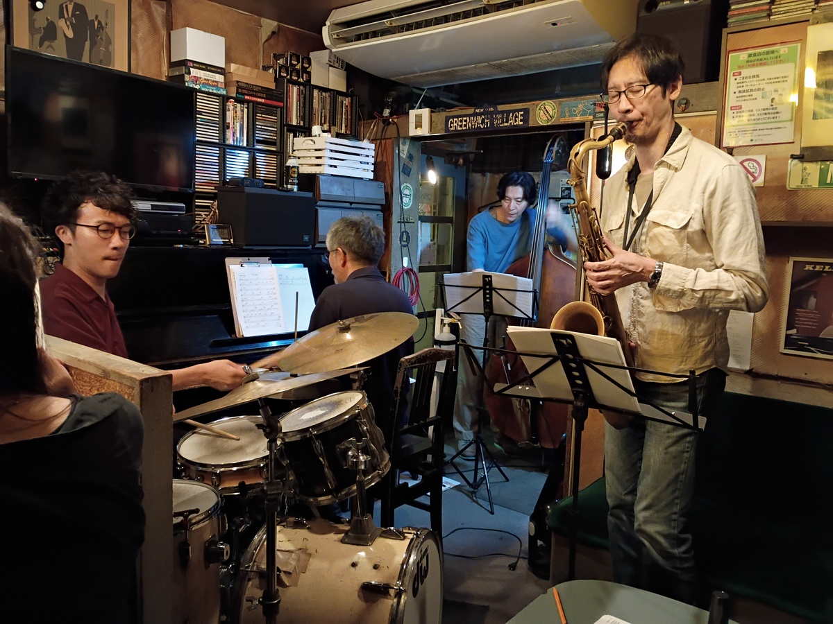 Figure 4: Masanao Ozawa (piano) Quartet with Ryosuke Hashizume (sax), Masaharu Iida (bass), and Yusuke Lawson Yamada (drums) at Manhattan in October 2025