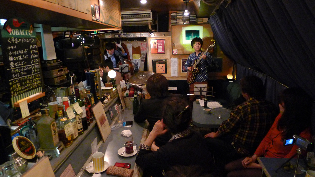 Figure 6: Shinya Arasuna Unlimited Voyage Quartet with Jitsuhiro Masuda (piano), Yosuke Terao (bass), and Yosuke Nagayama (drums) at Manhattan in March 2013