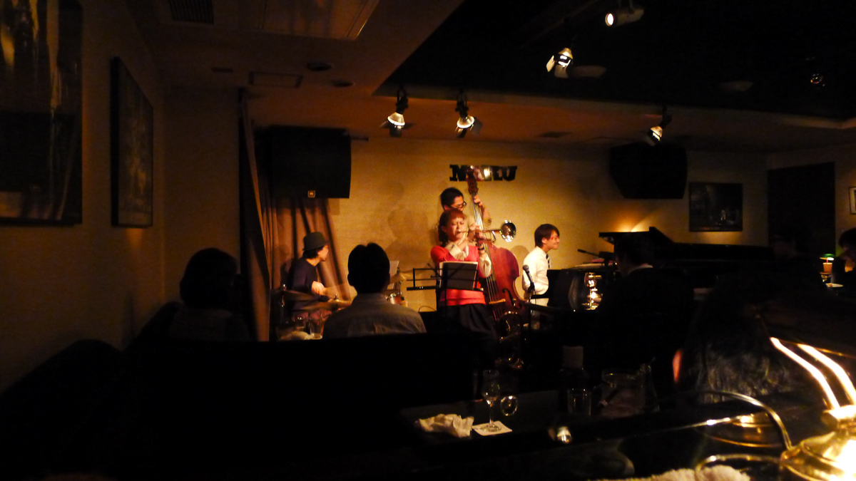 Figure 6: Hikari Ichihara (trumpet) Quartet with Hideaki Hori (piano), Yoshimasa Otsuka (bass), and Masahiko Osaka (drums) at Naru in November 2012