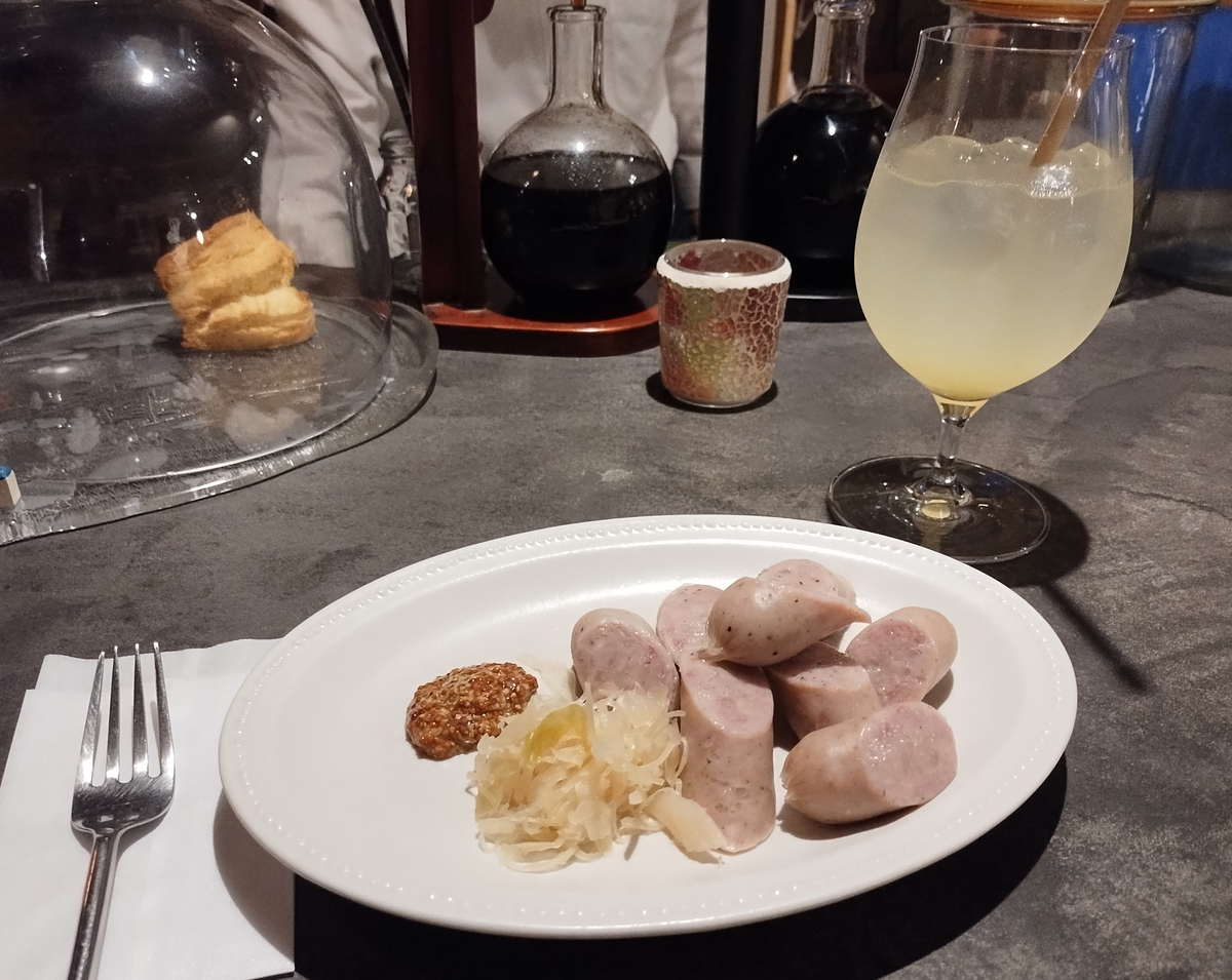 Figure 16: Sausage plate at On A Slow Boat To&mldr;