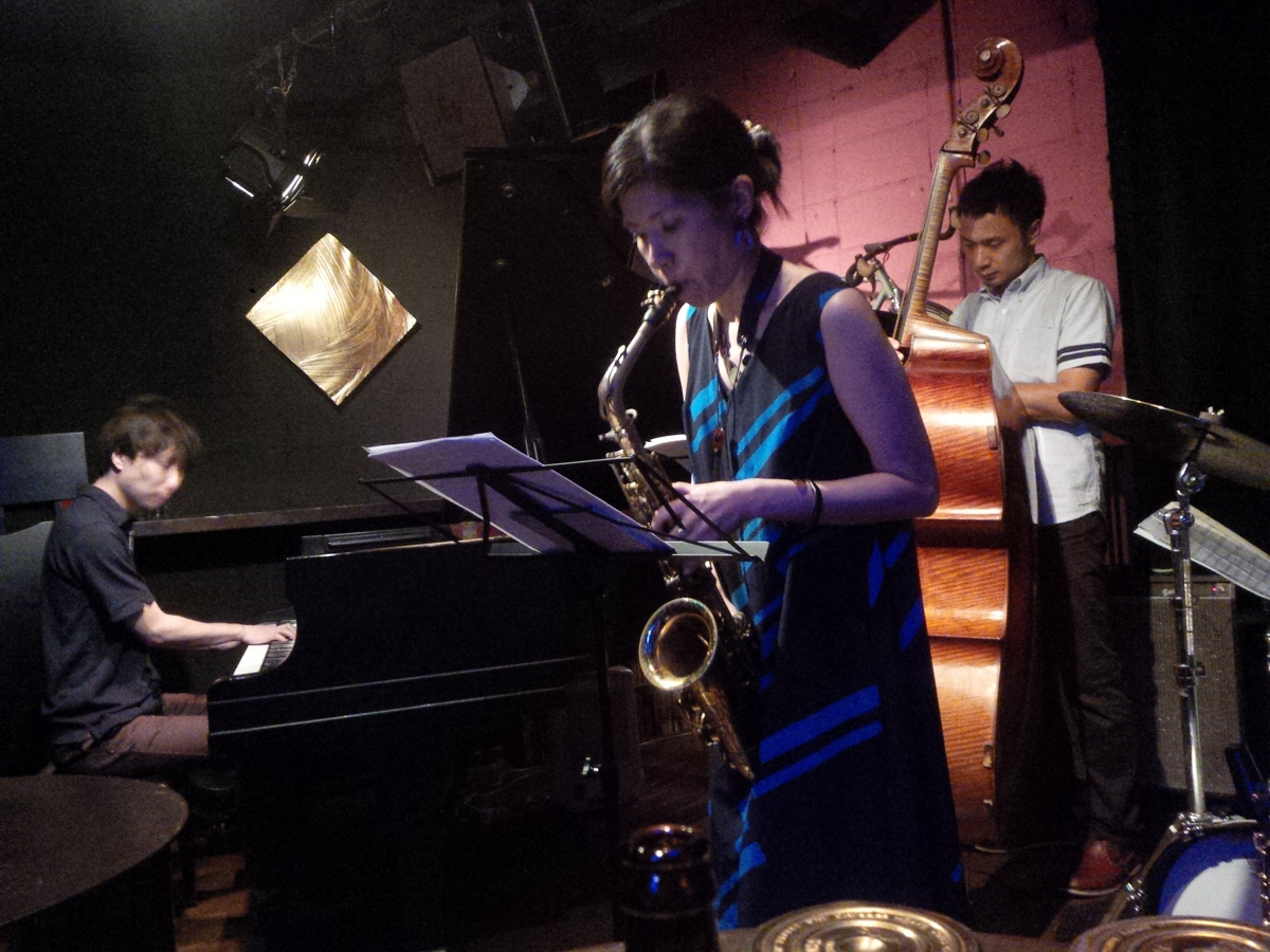 Figure 66: Hiromi Miura (sax) Quartet with Koichi Sato (piano), Ryoichi Zakota (bass), and Yoshifumi Nihonmatsu (drums) at Salt Peanuts in July 2016