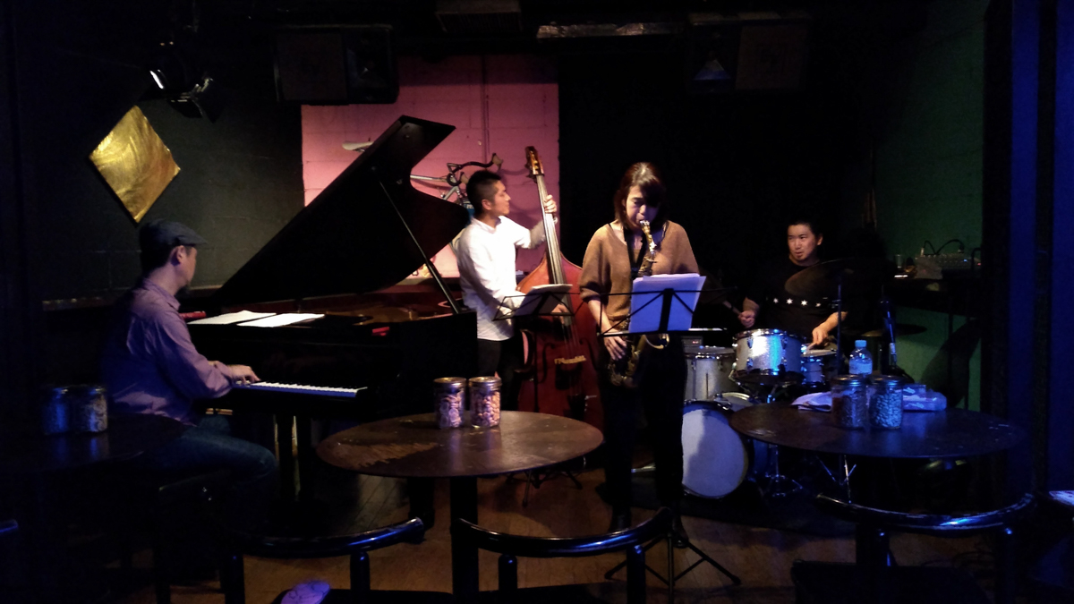 Figure 82: Miyuki Moriya Quartet with Mamoru Ishida (piano), Hiroshi Ikejiri (bass), and Sohnosuke Imaizumi (drums) at Salt Peanuts in 2018