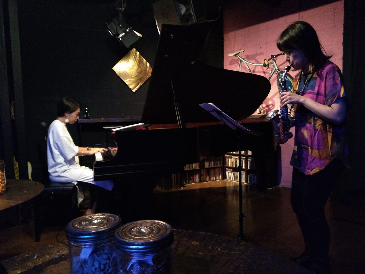 Figure 96: Hot Milk Duo with Ami Fukui (piano) and Hiroko Mase (sax) at Salt Peanuts in June 2019