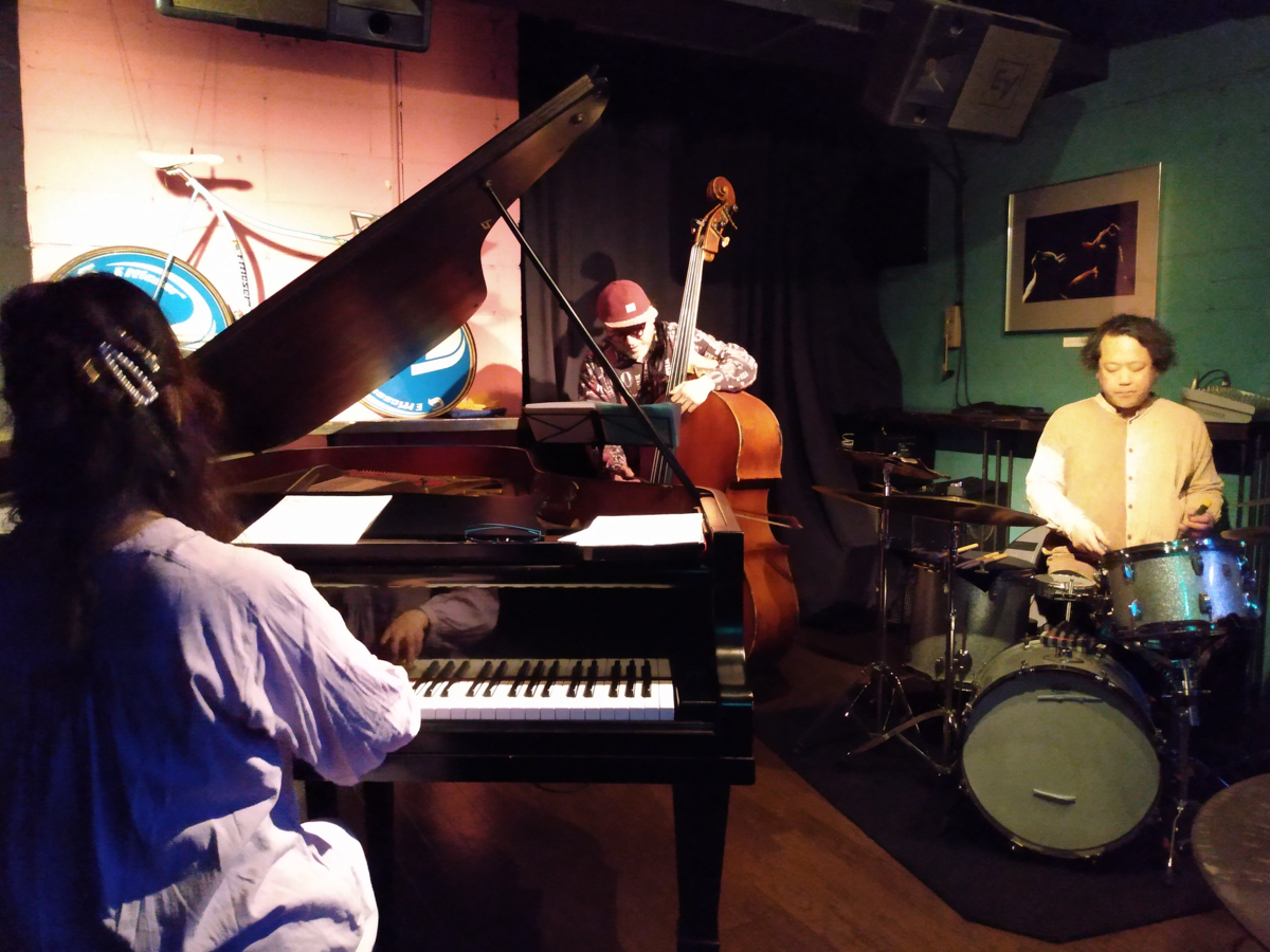 Figure 102: Michiyo Matsushita (piano) Trio with Show Kudo (bass), and Ryo Saito (drums) at Salt Peanuts in February 2023