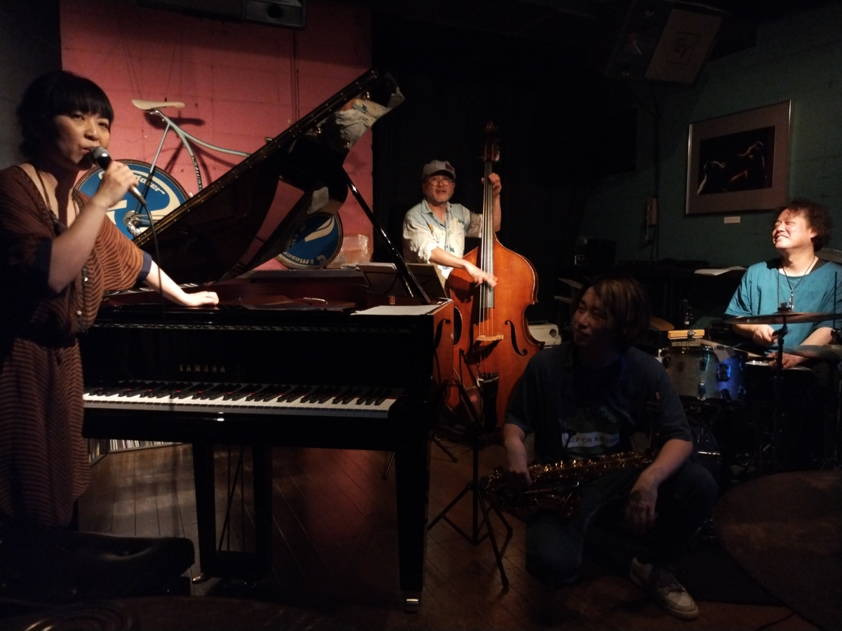 Figure 114: Michiyo Matsushita (piano) Trio with Show Kudo (bass), Ryo Saito (drums), and guest Takuma Ito (sax) at Salt Peanuts in May 2024