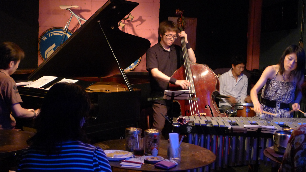 Figure 19: Kaori Nakajima (vibraphone) Quartet with Goto Tamashi (piano), Minoru Yoshiki (bass), and Masanori Ando (drums) at Salt Peanuts in August 2012