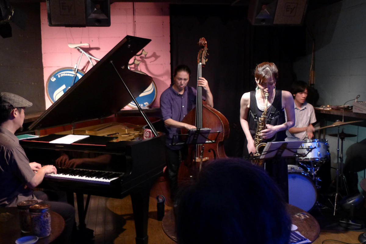 Figure 55: Nami Kano (sax) Quartet with Mamoru Ishida (piano), Tomokazu Sugimoto (bass), and Ryo Noritake (drums) at Salt Peanuts in July 2015