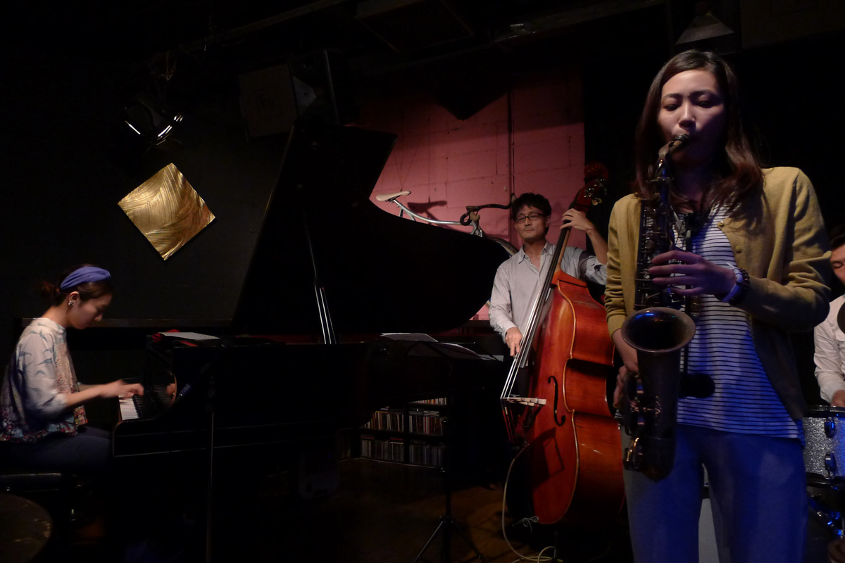 Figure 70: Naoko Tanaka (piano) Trio with Koji Yasuda (bass), Masanori Ando (drums), and guest Nami Kano (sax) at Salt Peanuts in May 2016