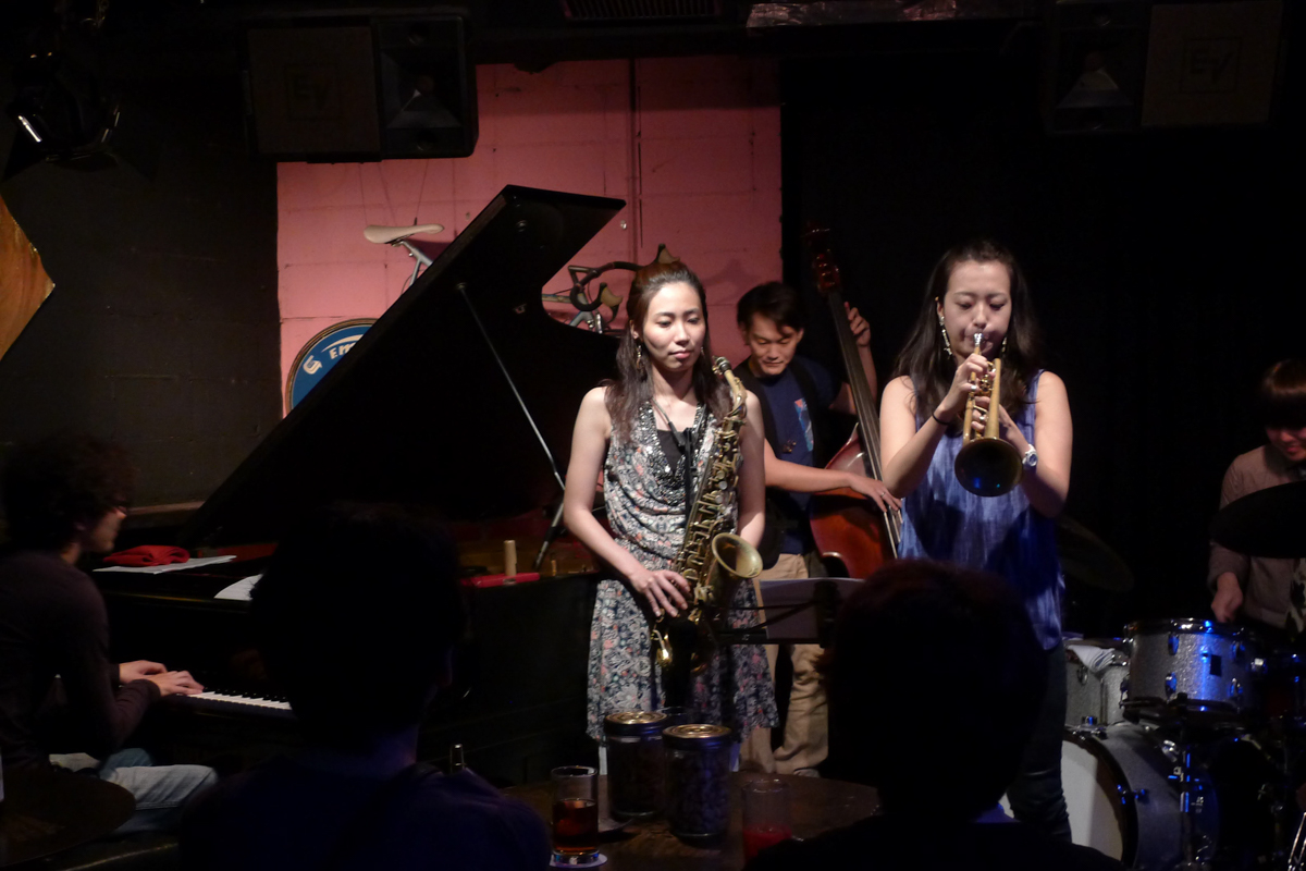Figure 61: Yuichi Narita (piano), Nami Kano (alto sax), Yuji Ito (bass), Chihiro Murata (trumpet), and Yuto Maseki (drums) at Salt Peanuts in 2016
