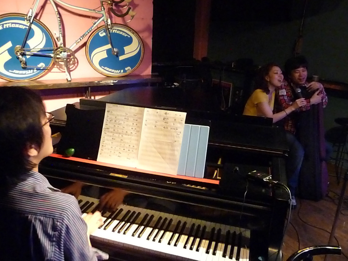 Figure 17: After hours with Reikan Kobayashi (piano, shakuhachi), Sanae Ishikawa (vocal), and Takayoshi Baba (guitar) at Salt Peanuts in November 2011