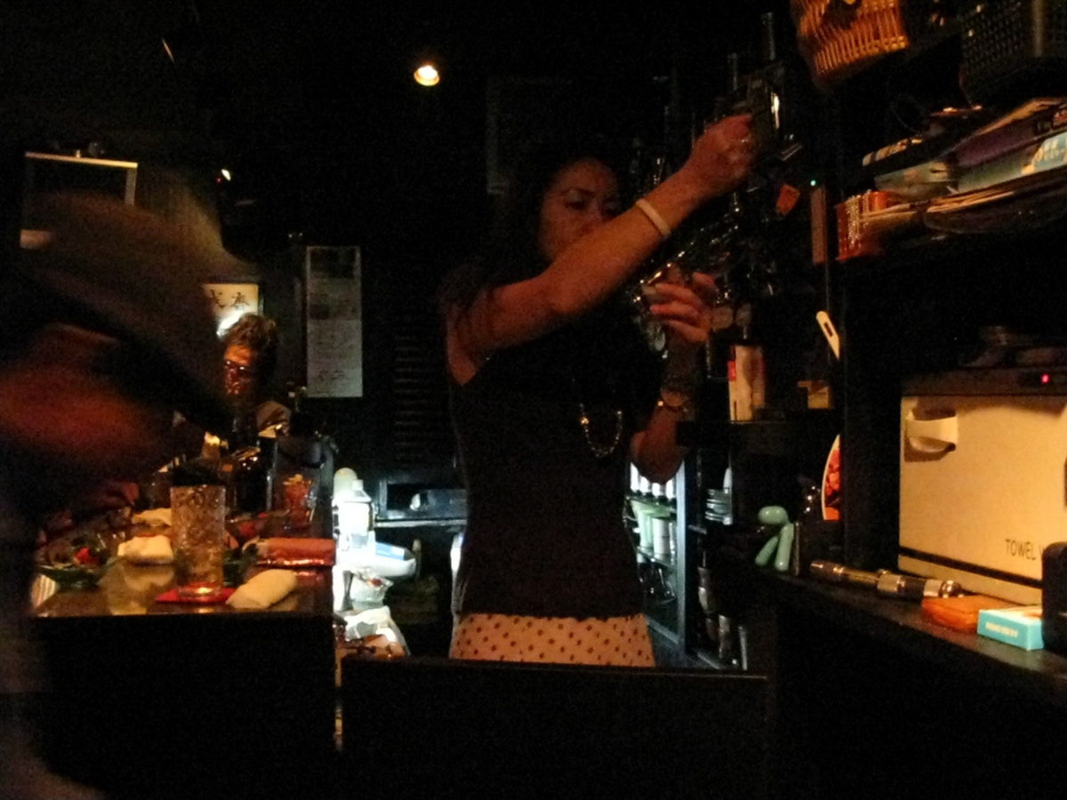 Figure 8: Toshiko-san at the bar in Thelonious’s original location in November 2008